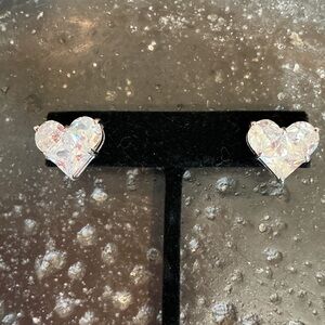 Heart-Shaped Cubic Zirconia Earrings